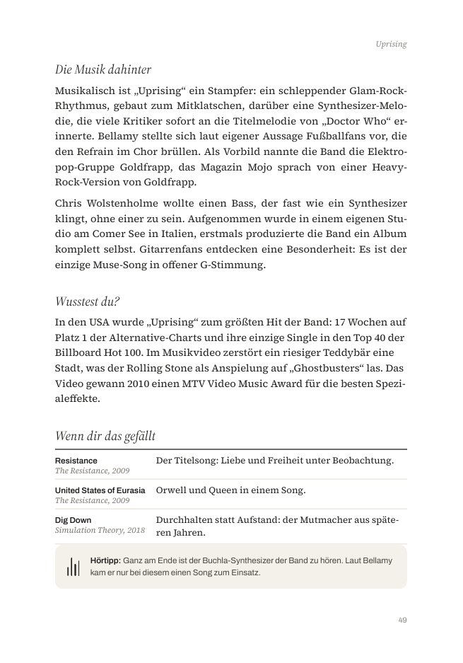 Seite Die Musik dahinter mit Hörtipp